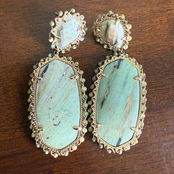 Kendra Scott Chrysocolla Beaded Dangle Earrings - Picture 2 of 2